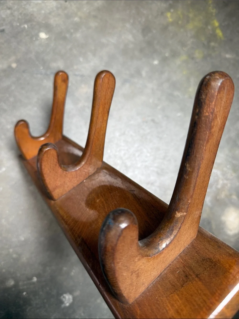 Vintage Fraber Italy Wooden Wall Coat Rack Mid Century Modern Sculptural Hooks